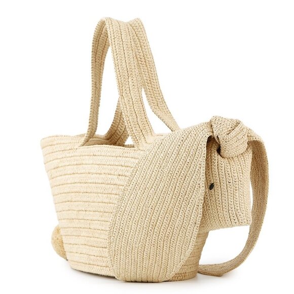 LOEWE Bunny Basket Bag Raffia Natural/Yellow A223S18X01 - Picture 2 of 13